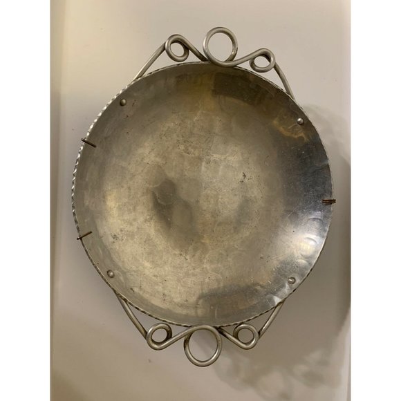 Vintage 9 1/2" Buenilum Hammered Aluminum Round‎ Tray Platter - Picture 6 of 7